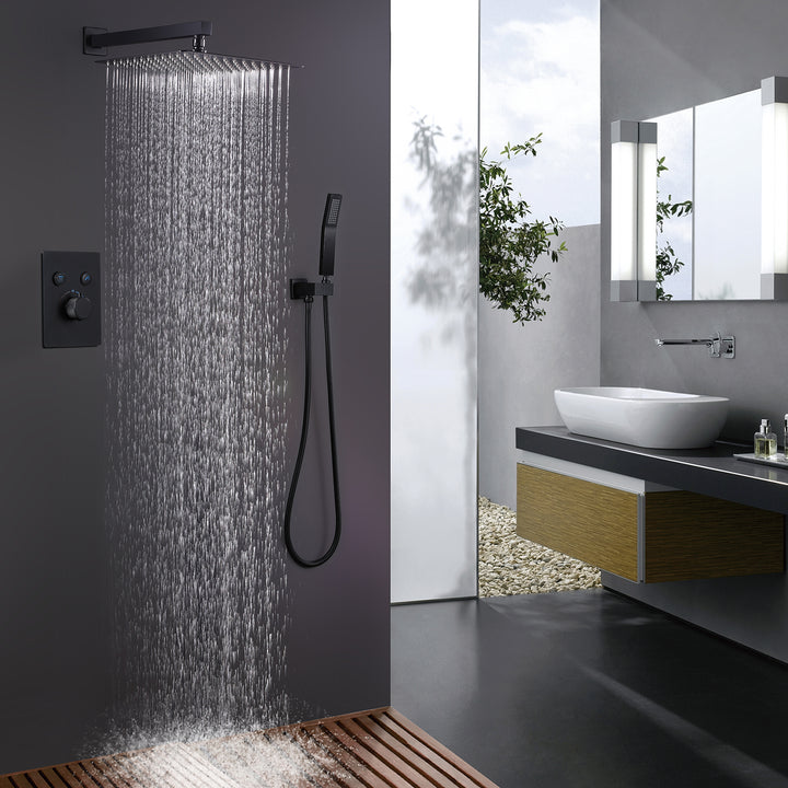 Luxury Wall Mounted Thermostatic Shower System With Rough-In Valve - Modland