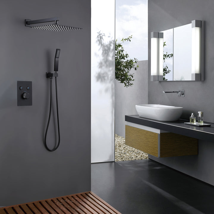 Luxury Wall Mounted Thermostatic Shower System With Rough-In Valve - Modland