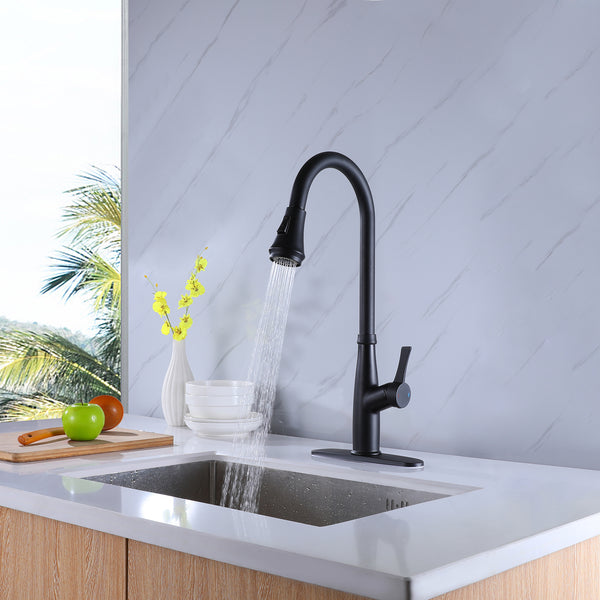 Pull Out Single Handle Two Function Deck Mounted Kitchen Faucet