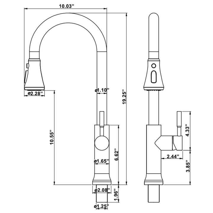 Kitchen Faucet With Touch Pull Single Handle and Swivel Spout - Modland