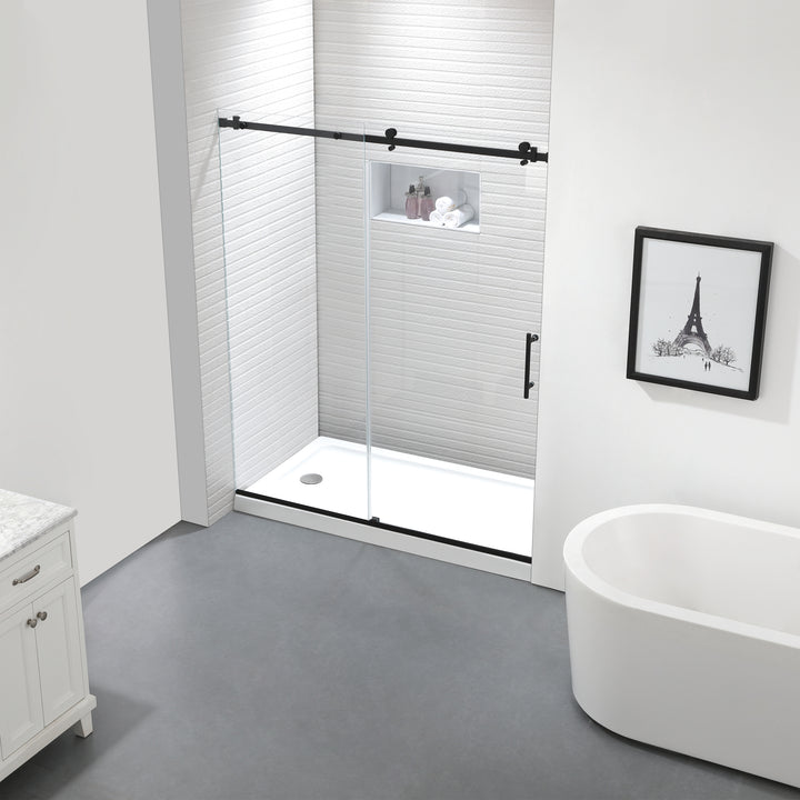 Modland 60x76 Single Sliding Frameless Clear Glass Shower Door - Modland