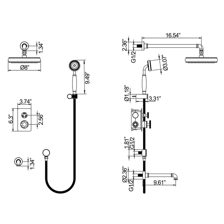 Shower system drawing