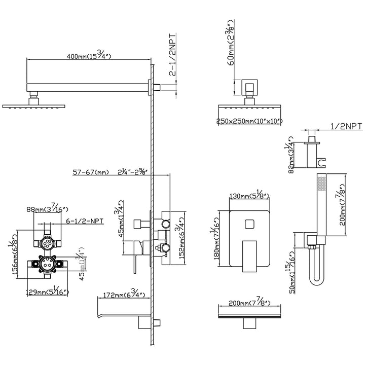 Shower system drawing