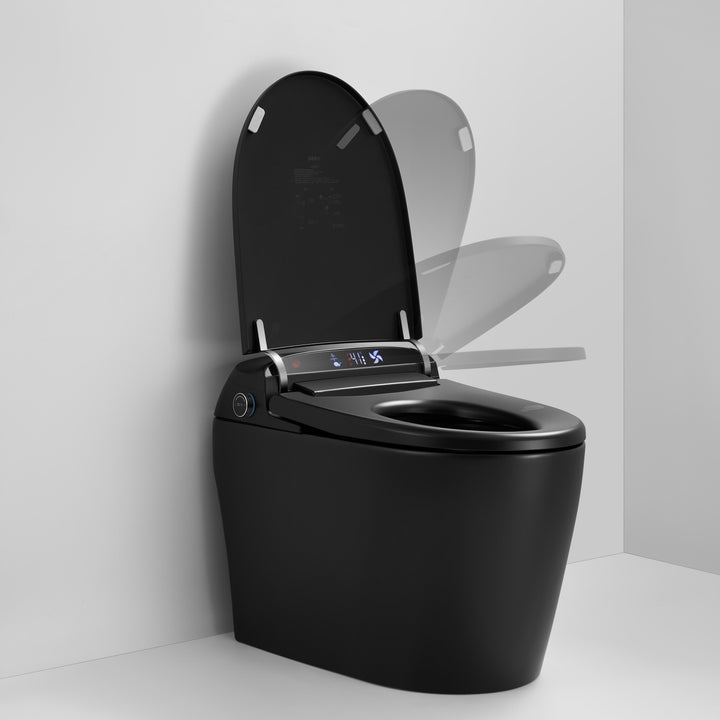 Matte Black Smart Toilet with Bidet and Remote Control - Modland