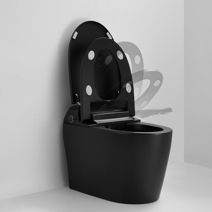 Matte Black Smart Toilet with Bidet and Remote Control - Modland