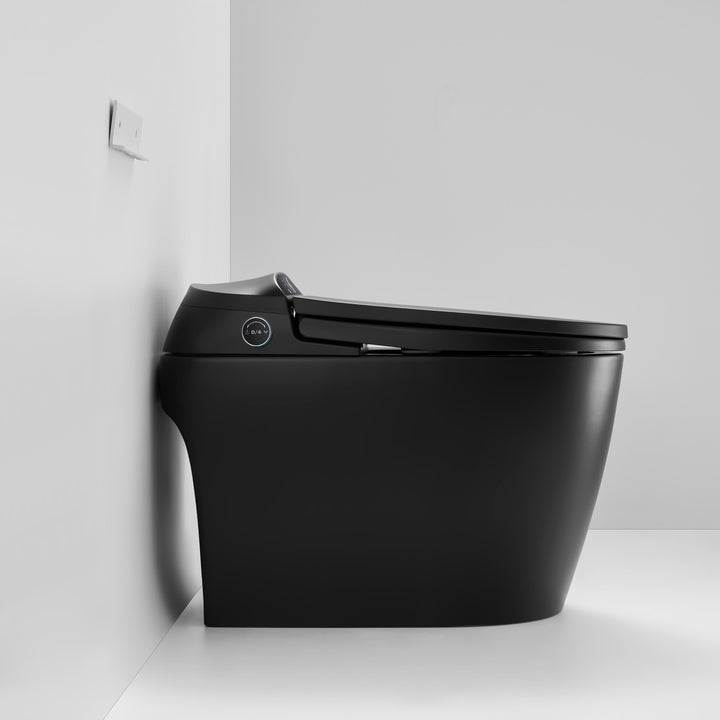 Matte Black Smart Toilet with Bidet and Remote Control - Modland