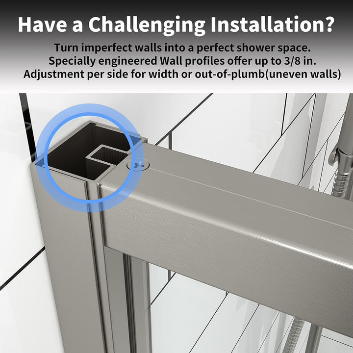 adjustable wall profile for shower installation