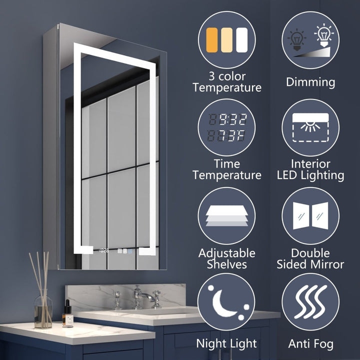 Antifog led medicine cabinet