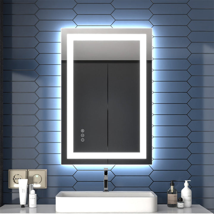 Apex 24" W x 36" H inch Bathroom Mirror with LED Light for Brighter Spaces - Modland