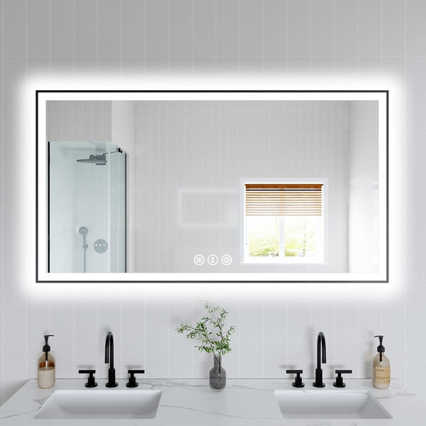 Modland 55"x30" Bathroom Mirror with Transparent Edge Design - Modland