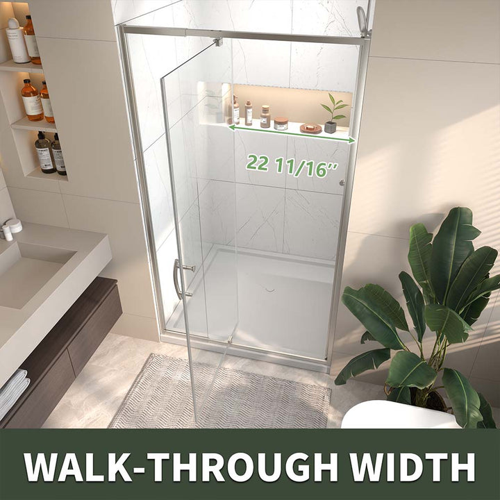 Bathroom shower door access width