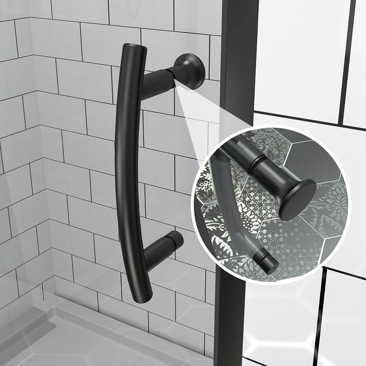 black stainless steel shower door handle