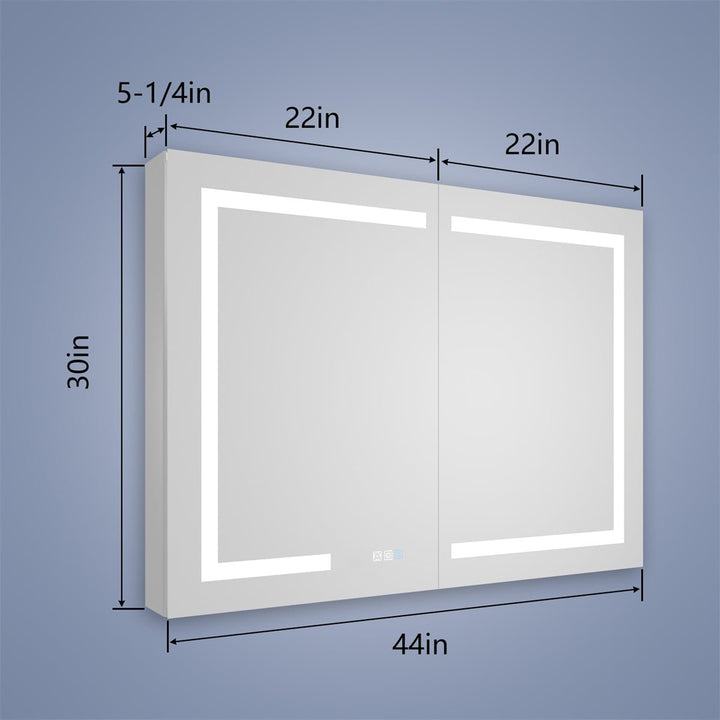 Boost-M1 44" W x 30" H Aluminum Medicine Cabinet Vanity Mirror - Modland