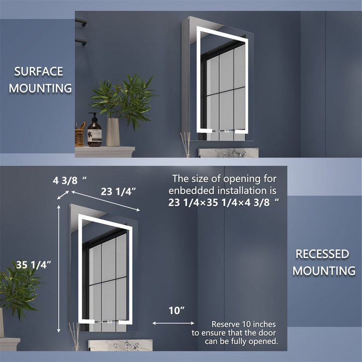 Modland 24" W x 36" H LED Lighted Bathroom Medicine Cabinet - Modland