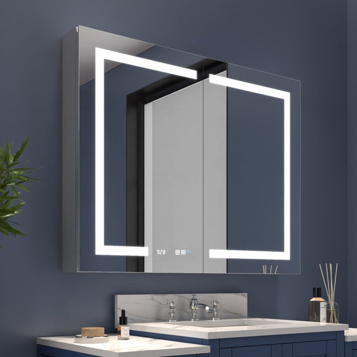 Boost-M2 40" W x 32" H Bathroom Light Medicine Cabinets with Vanity Mirror Recessed or Surface - Modland