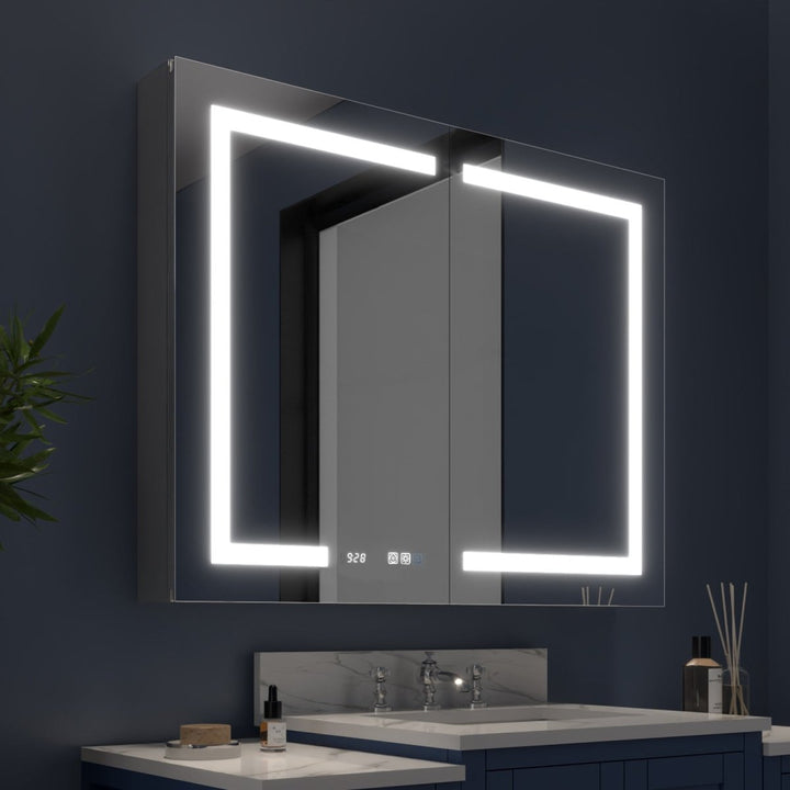 Boost-M2 40" W x 32" H Bathroom Light Medicine Cabinets with Vanity Mirror Recessed or Surface - Modland