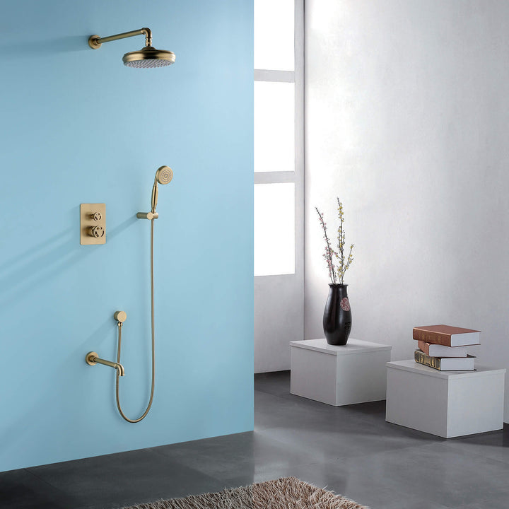 brushed gold shower system