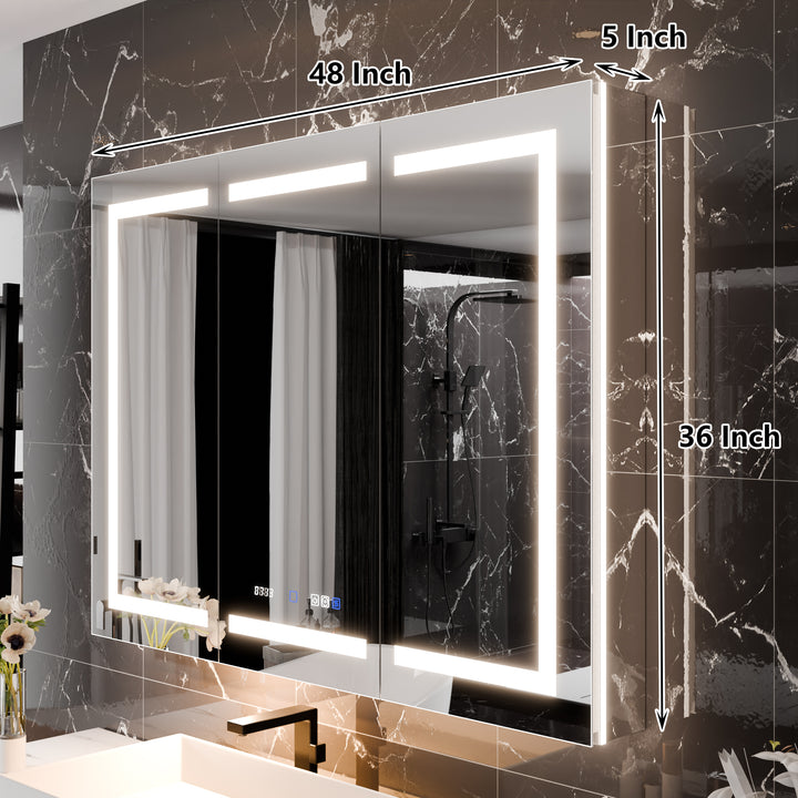 Modland 48x36 Smart LED Medicine Cabinet Anti-Fog Integrated Design - Modland