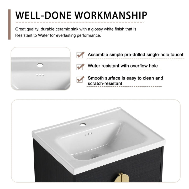 Ceramic sink detail white glossy finish