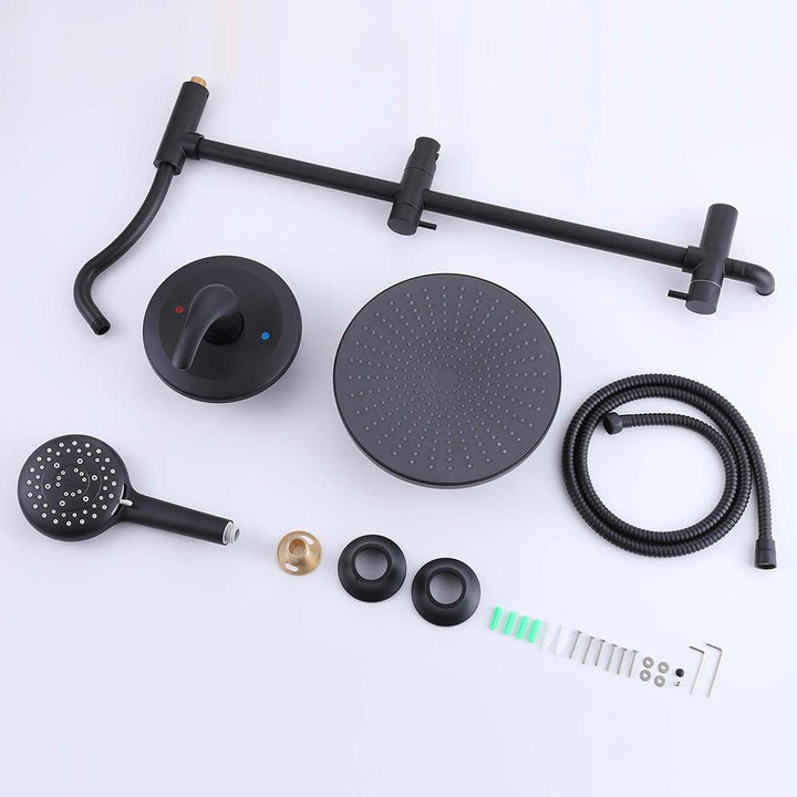 Complete black shower set components