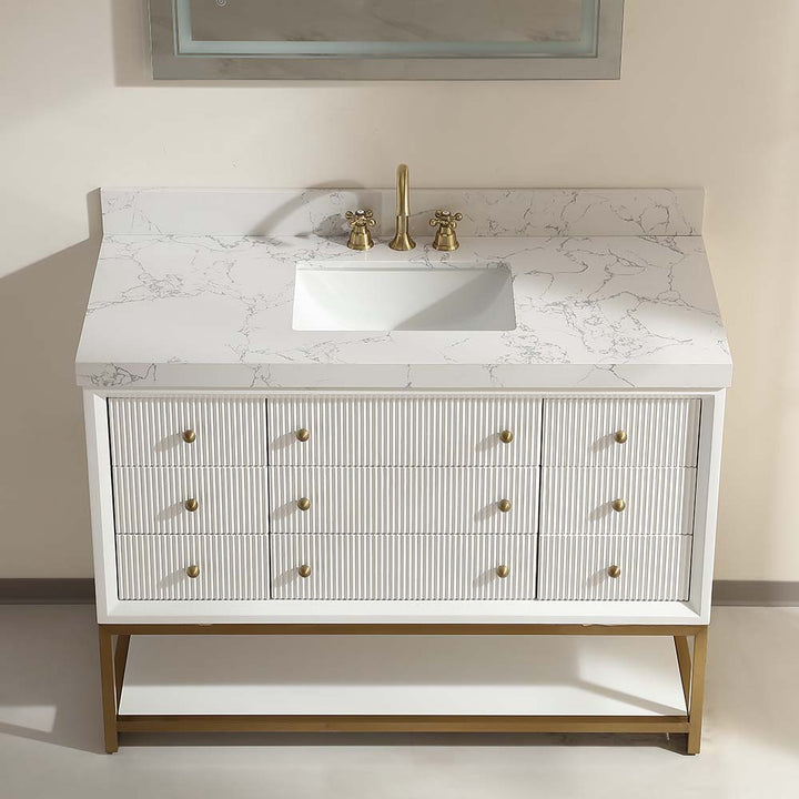 Contemporary white vanity