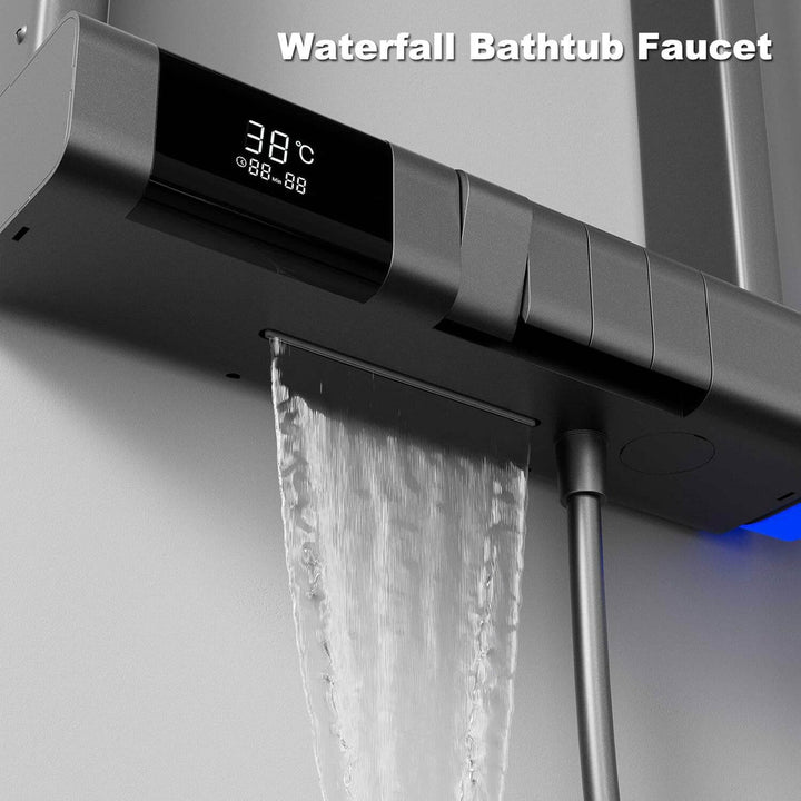 Digital display bathtub faucet