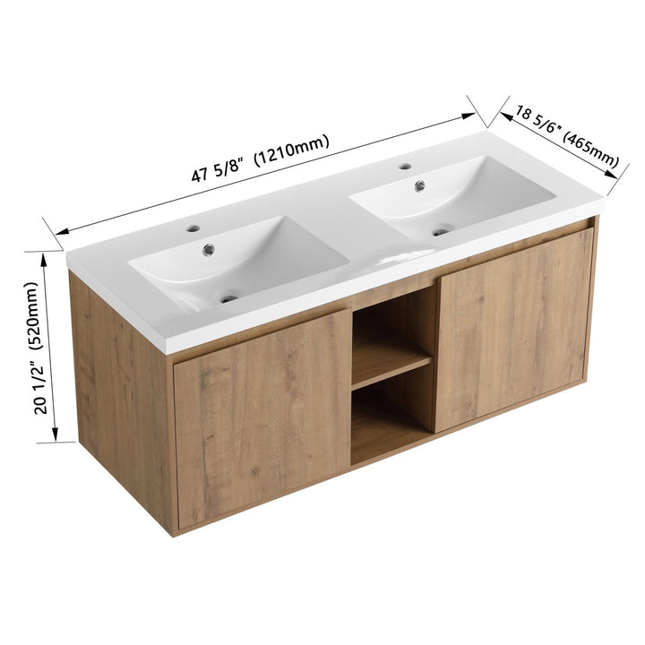 Double basin vanity specifications