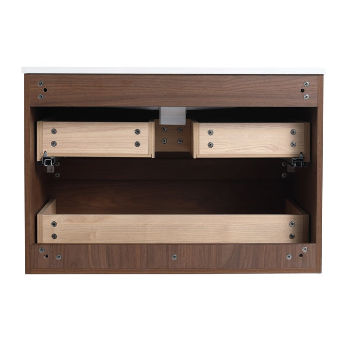 Engineered plywood bathroom vanity interior-brown-oak