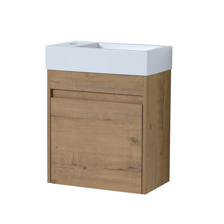 18'' Floating Wall-Mounted Bathroom Vanity with White Sink - Modland