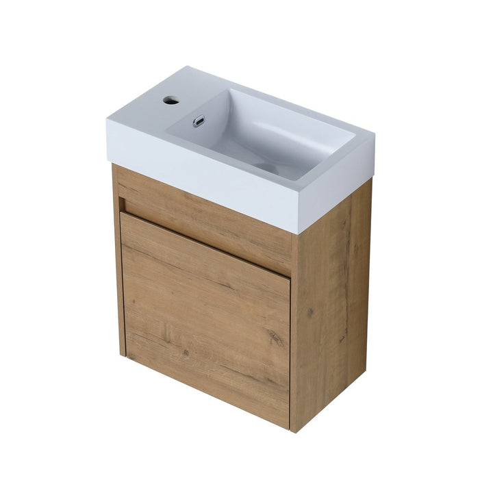 18'' Floating Wall-Mounted Bathroom Vanity with White Sink - Modland