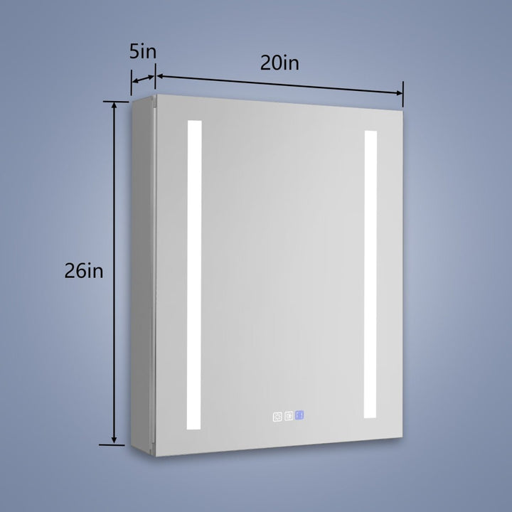 20 x 26 Mount Framed Aluminum Medicine Cabinet Adjustable Shelves - Modland