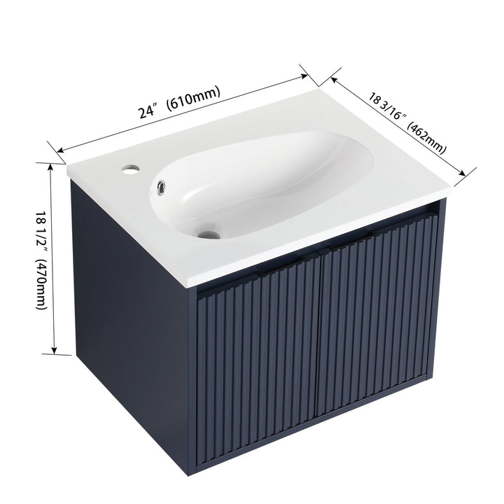 Modland 24" Floating Bathroom Vanity with Drop-Shaped Sink - Modland