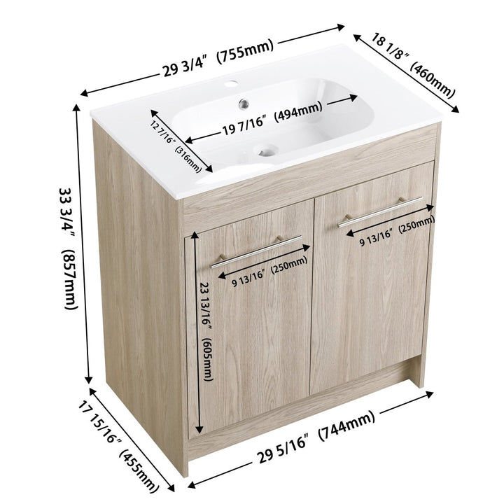 Modland 30 Inch Freestanding Bathroom Vanity - Modland