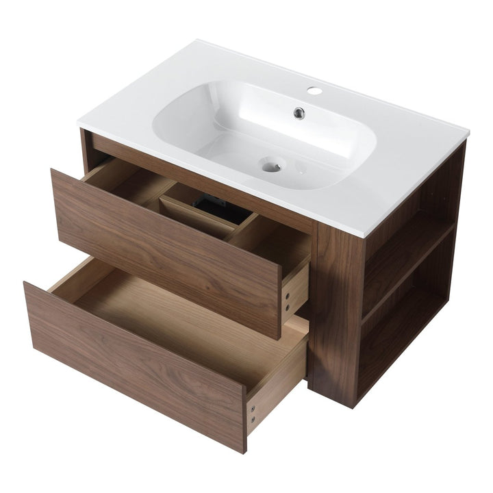 30" Wall Mounting Bathroom Vanity With Gel Sink - Modland