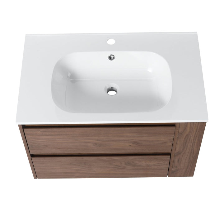 30" Wall Mounting Bathroom Vanity With Gel Sink - Modland