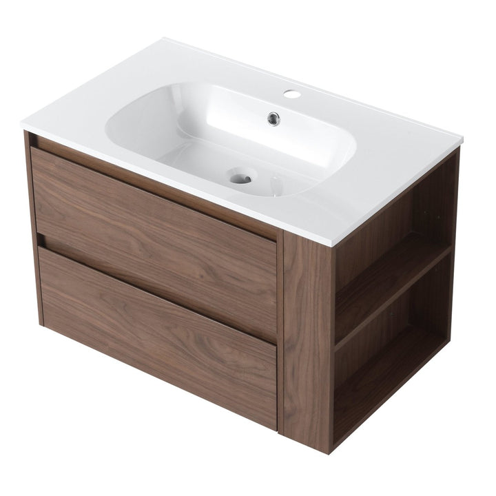 30" Wall Mounting Bathroom Vanity With Gel Sink - Modland