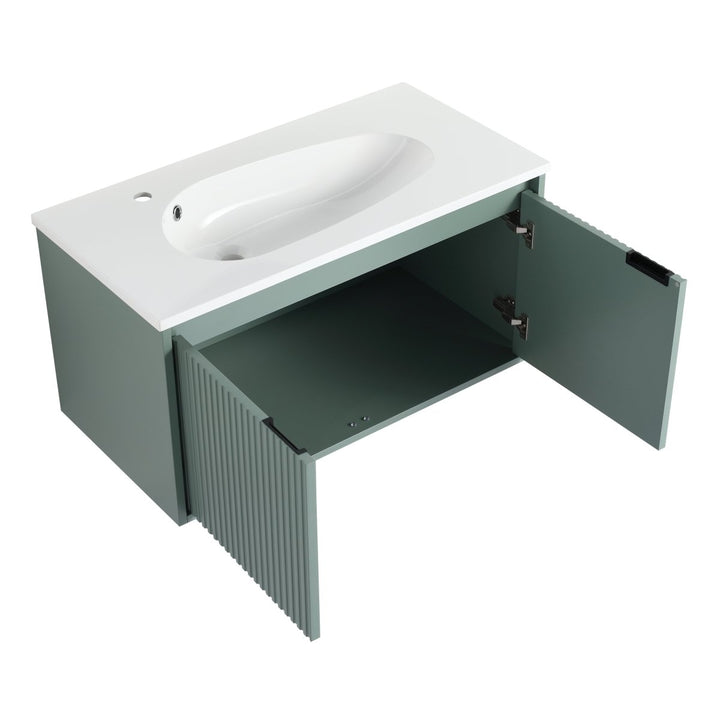 36" Floating Bathroom Vanity with Drop-Shaped Resin Sink - Modland