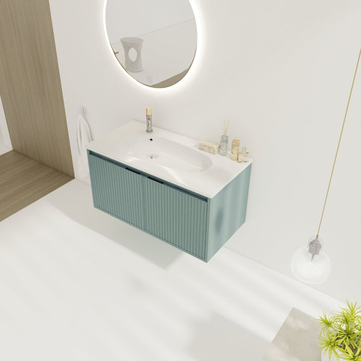 36" Floating Bathroom Vanity with Drop-Shaped Resin Sink - Modland