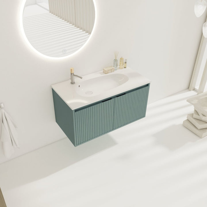 36" Floating Bathroom Vanity with Drop-Shaped Resin Sink - Modland