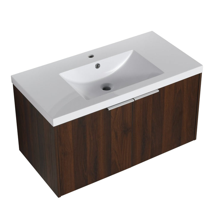 36" Modern Design Float Mounting Bathroom Vanity With Sink Soft Close Door - Modland