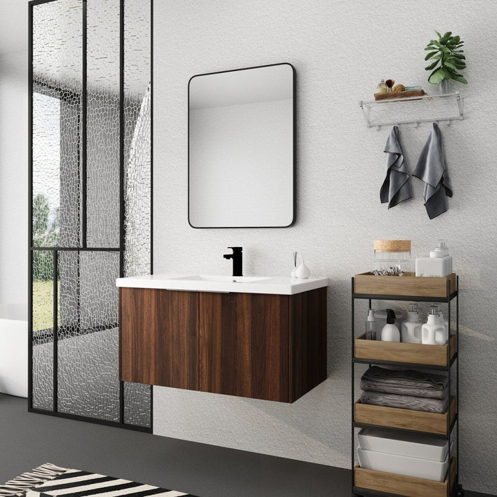 36" Modern Design Float Mounting Bathroom Vanity With Sink Soft Close Door - Modland