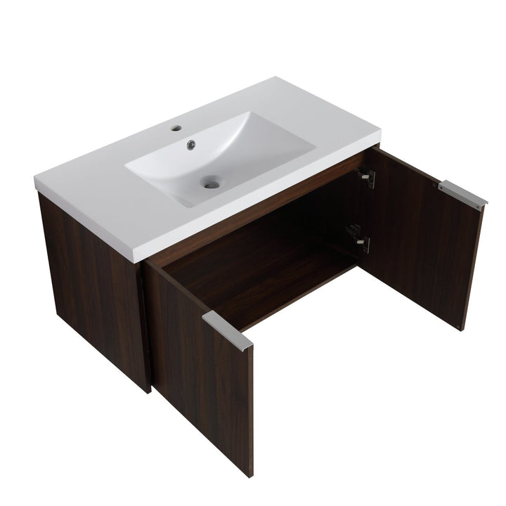 36" Modern Design Float Mounting Bathroom Vanity With Sink Soft Close Door - Modland