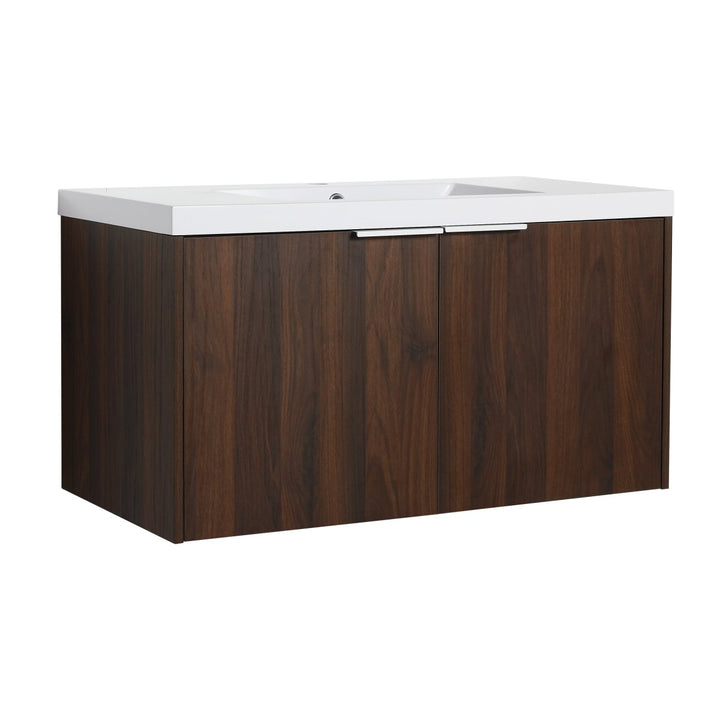 36" Modern Design Float Mounting Bathroom Vanity With Sink Soft Close Door - Modland