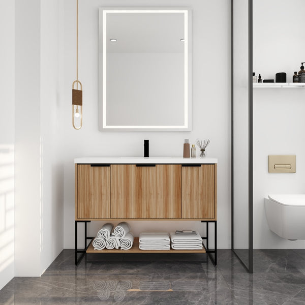 48 Inch Freestanding Bathroom Vanity With Resin Basin,48x18 - Modland