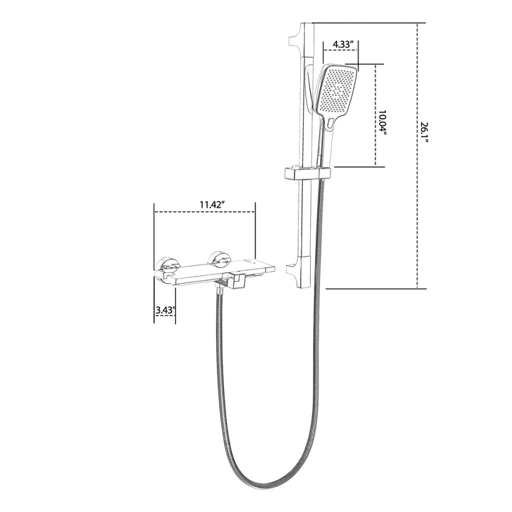 Multi-Functional Bathtub Faucet with Massage Shower Head Sliding Bar - Modland