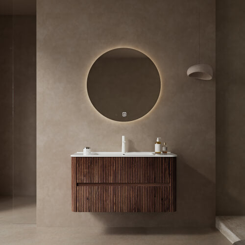 floating sink wooden vanity modern design