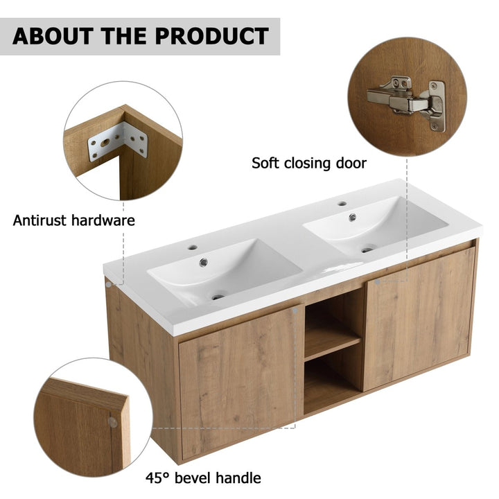 Floating vanity soft close hardware