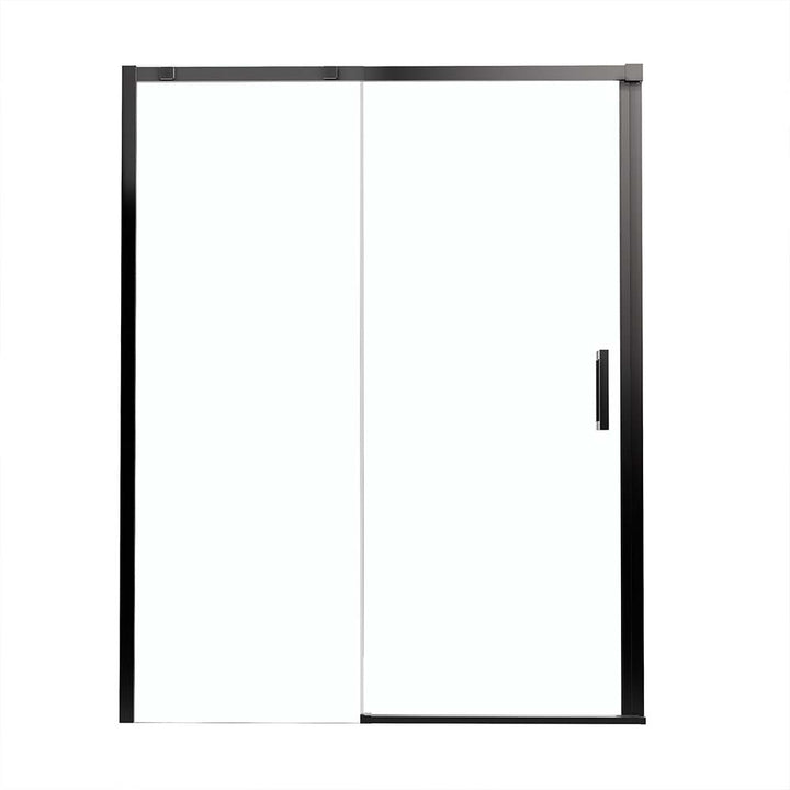 Frameless look black sliding shower door