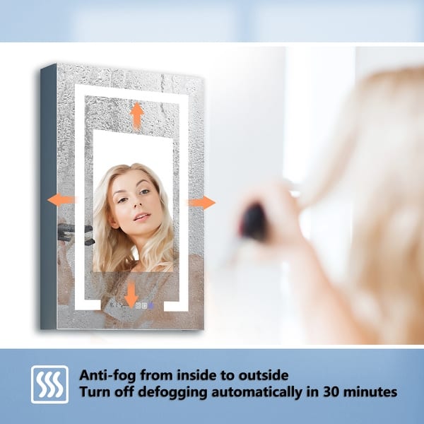 LED bathroom mirror with anti-fog function and auto shutoff after 30 minutes