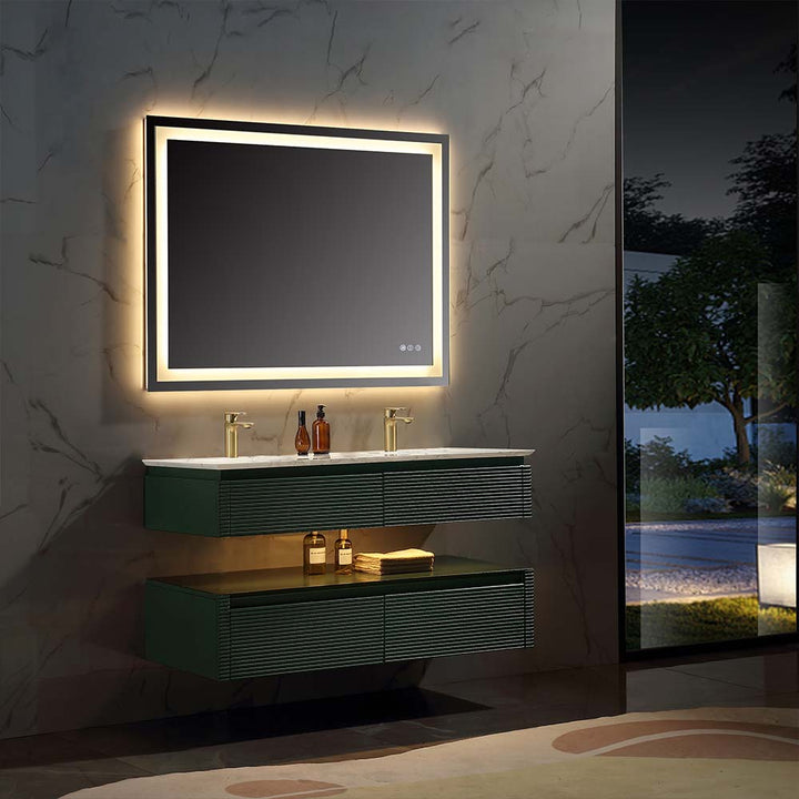 Led bathroom vanity with double sinks